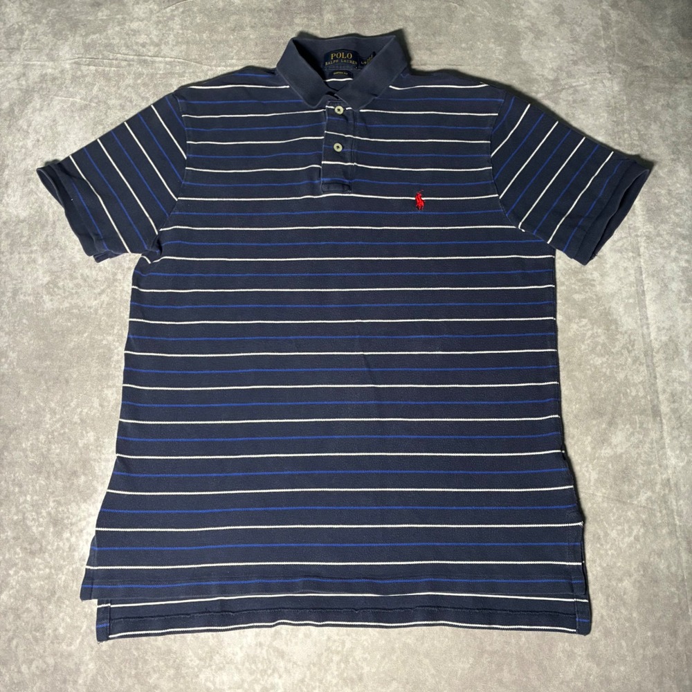 Polo Ralph Lauren Mens Custom Fit Striped Polo Shirt Navy Blue Large
Kanye west